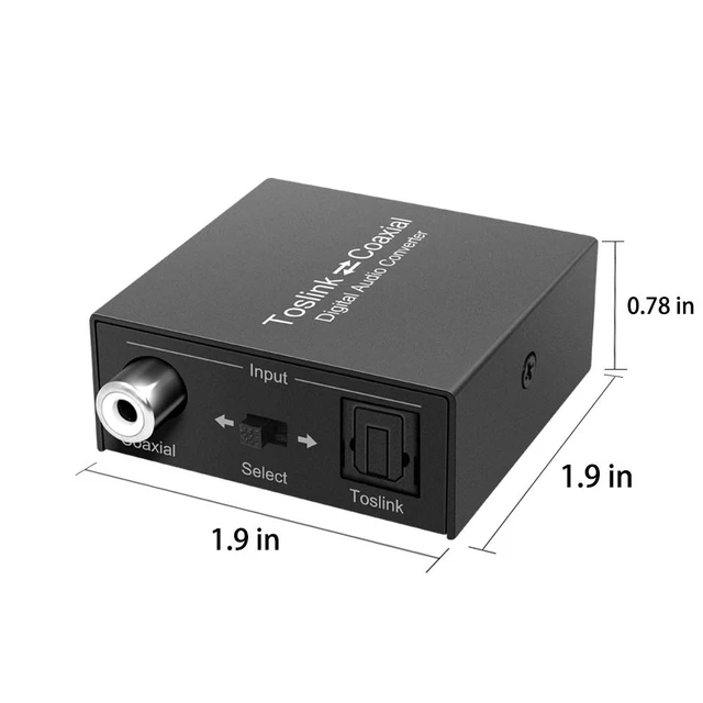 Alt view image 6 of 7 - Bi-Directional Coax Digital Audio Adapter - Coax to Optical or Optical to Coaxial Converter