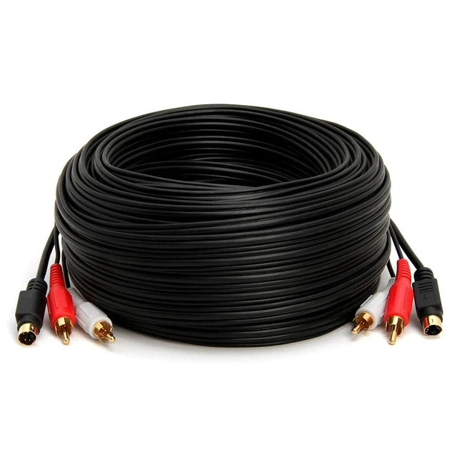 Alt view image 2 of 4 - S Video Cable 75 ft SVHS 4-PIN Video Cable Mini Din S-Video Cord for Home Theater, Camcorder, DSS Receiver, DVD Player- Black