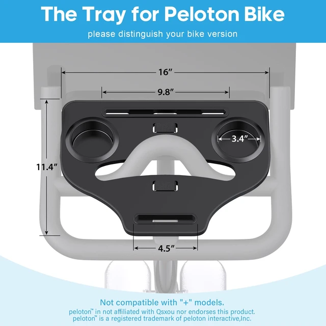 Alt view image 5 of 7 - Desk Attachment for Peloton Bike (NOT Bike+) Tray Holder for Phone, Cup, Tablet, Ergonomic Platform Tray Accessories for Peloton Spin Bikes