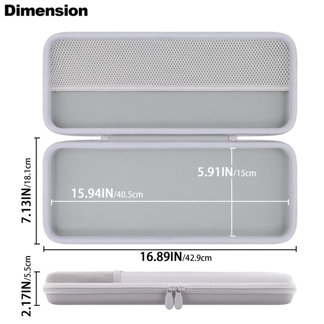 Alt view image 6 of 7 - for Logitech Alto Keys K98M Keyboard Carry Case, White Travel Protective Storage Case with Mesh Pocket for POP Mouse and Accessories, Travel Storage, Carrying Handle