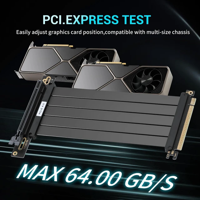 Alt view image 2 of 7 - PCIe 4.0 Riser Cable 200mm - RTX 4090/4080/RX 7900 XT Compatible, 90¡ã Right Angle High Speed GPU Extension Cable, Vertical Mount Gaming Graphics Card Extender with EMI Shielding