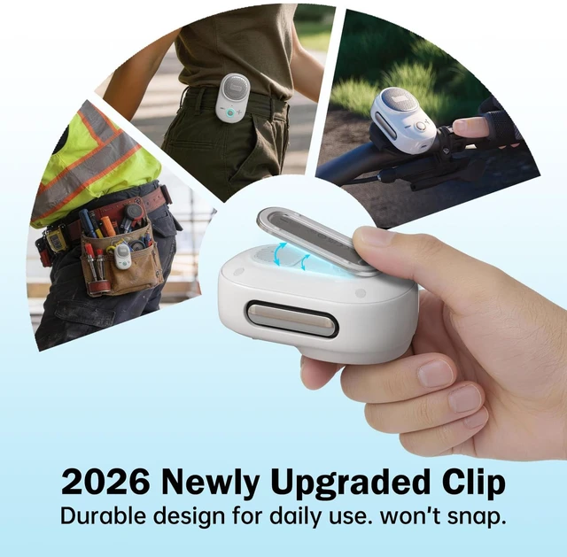 Alt view image 4 of 7 - Itour-S Wearable Bluetooth Speaker, IP67 Clip-On, 10H Playtime,White Waterproof, Dustproof, Travel, Work, Golf, Gift Idea & Outdoor Audio