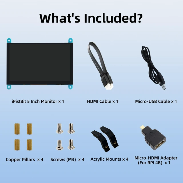 Alt view image 6 of 6 - 5'' Raspberry Pi Monitor, Capacitive Touchscreen Monitor 800x480 HDMI IPS Screen for Raspberry Pi 5 4 3 2 Zero BB, Driver-Free