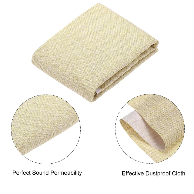 Alt view image 3 of 5 - Khaki Speaker Grill Cloth 40"x58" Stereo Box Fabric Protective Dustproof Mesh Breathable Replacement Cover for Home Stage Speakers,Media Cabinet,KTV Box(1x1.48m)
