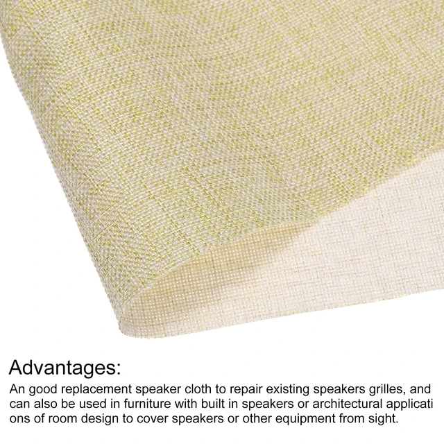 Alt view image 4 of 5 - Khaki Speaker Grill Cloth 40"x58" Stereo Box Fabric Protective Dustproof Mesh Breathable Replacement Cover for Home Stage Speakers,Media Cabinet,KTV Box(1x1.48m)