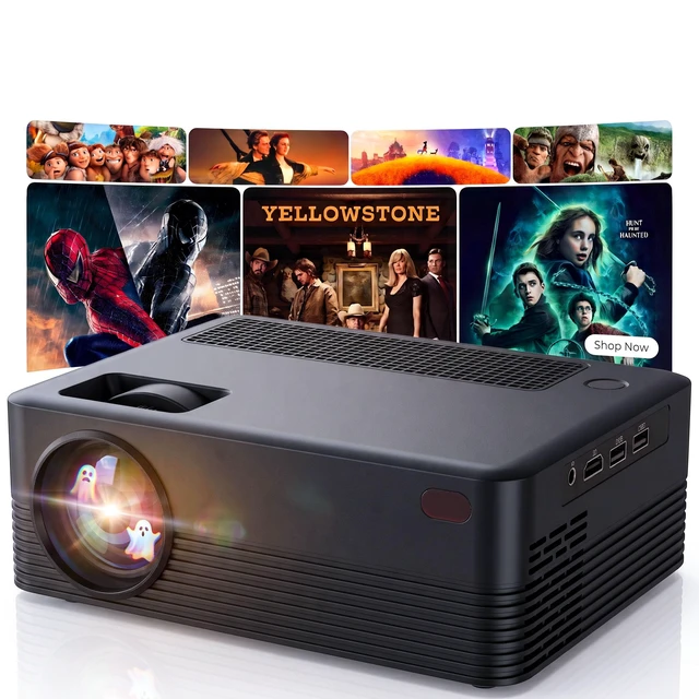 Main image of Mini Projector with Wi-Fi and Bluetooth, Protable Proyector 4K Support Built-in AppsNative 1080P Auto Focus & Auto Keystone,270 ANSI,Projector Movie for Home Theater/TV Sticks, Laptops, PS5