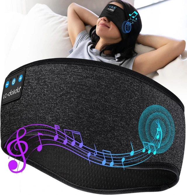 Main image of Sleep Headphones Bluetooth Headband Mask, Sweat Resistant Sports Wireless Earphones, Ultra-Thin HD Stereo Black Headband Speaker Sleeping Eye Mask for Women Men Teen Running Cool Gadgets