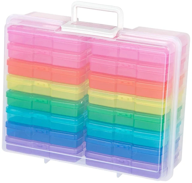 Main image of Multicolor Photo & Craft Keeper by Simply Tidy - Organize and Store Photos, Stickers, and Craft Supplies, Includes 16 Small Cases - 1 Pack