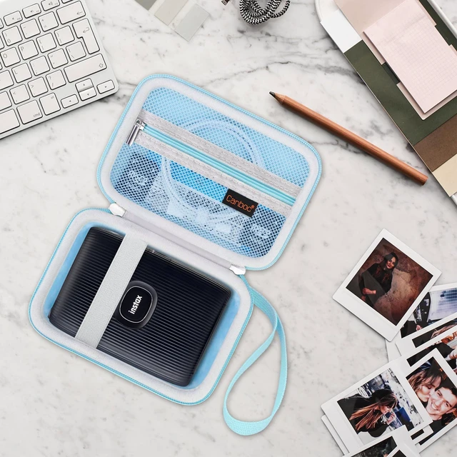 Alt view image 7 of 7 - Case for Fujifilm Instax Mini Link 3/2/1/ Instax Mini Link+ Printer Mesh Pocket fit Instant Film and Cable, Blue (Case Only)