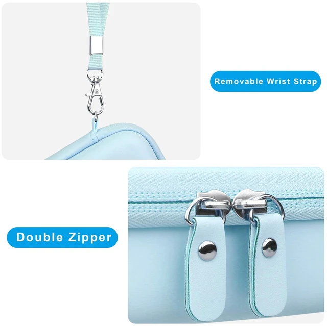 Alt view image 5 of 7 - Case for Fujifilm Instax Mini Link 3/2/1/ Instax Mini Link+ Printer Mesh Pocket fit Instant Film and Cable, Blue (Case Only)