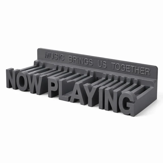 Main image of Now Playing Vinyl Record Stand Wall MountRecord Display Stand for Vinyl Records and LP Record Floating Shelves Record Storage Holder (Grey)