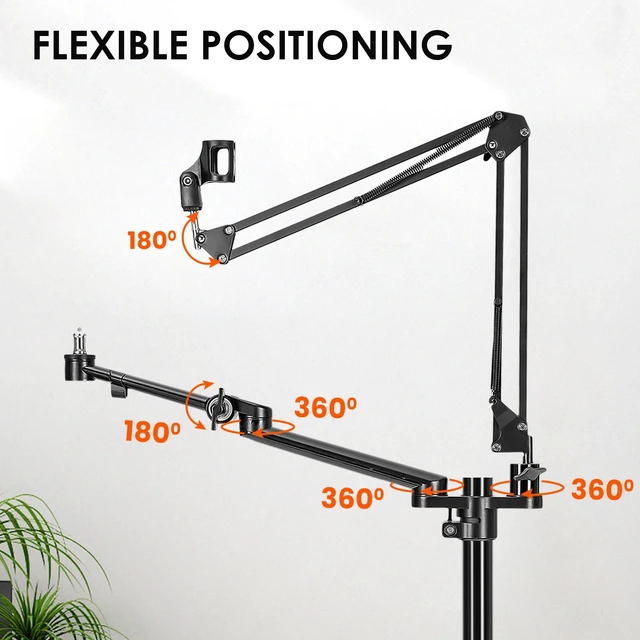 Alt view image 5 of 7 - Modular Light and Microphone Boom Arm Titanrig Arm Y Dual Arm Set Compatible for 35 mm Rod, 18" Articulate Arm with Spigot Mount for COB Lights + 29.4" (Max) Mic Boom Stand