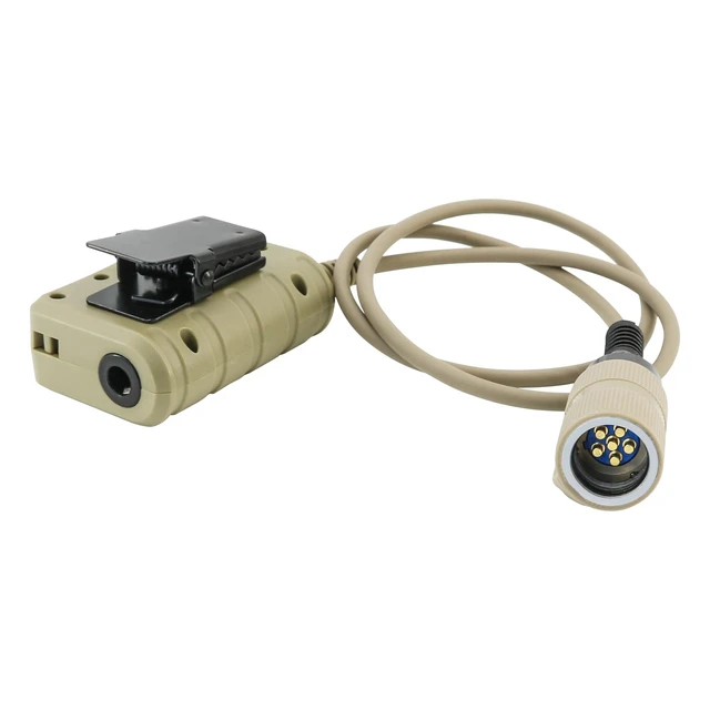 Alt view image 2 of 7 - 6Pin Extension Cable PTT Adapter with Conversion Cable for 7.0mm Plug Tactical Headsets,Connect to Phones for Music & Calls (Tan)