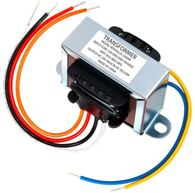 Main image of 24V 40VA Control Transformer Multi-Tap Isolation Transformer for HVAC Furnace, Primary Voltage 120/208/240V, Secondary Voltage 24V, with Foot Mount, Replacement for Models: 4031F, GT446, PF42440