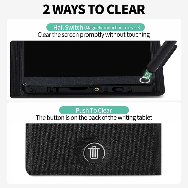Alt view image 4 of 7 - LCD Writing Tablet for Adult: Mini 6.5 Inch with Cover Case Reusable Drawing Board Erasable Writing Pad Use for Office Study Teaching