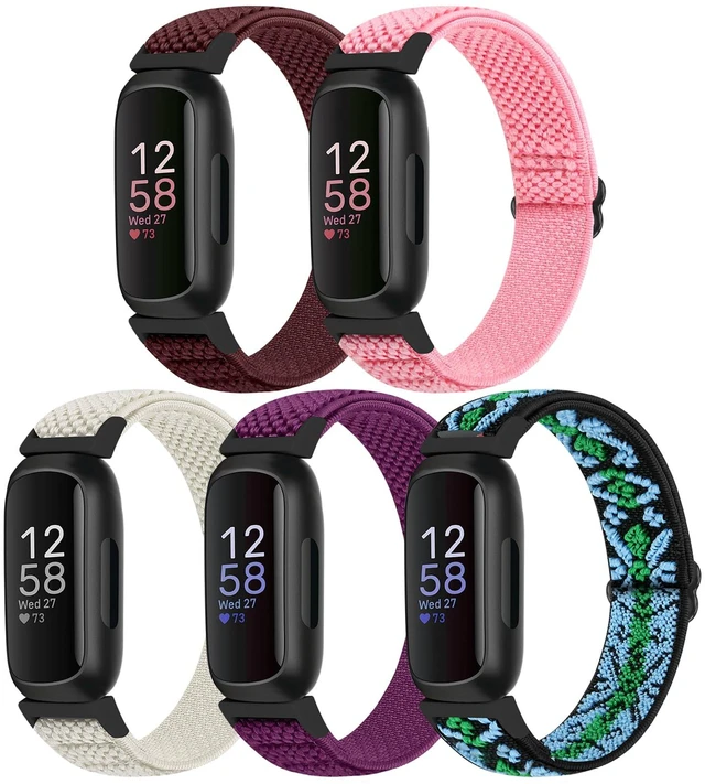 Main image of Compatible with Fitbit Inspire 3/Inpsire 2/Inspire/Inpsire HR/Ace 2/Ace 3 Watch Bands, Elastic Adjustable Replacement Wristband Women Men Stretchy Soft Sport Nylon Loop Straps