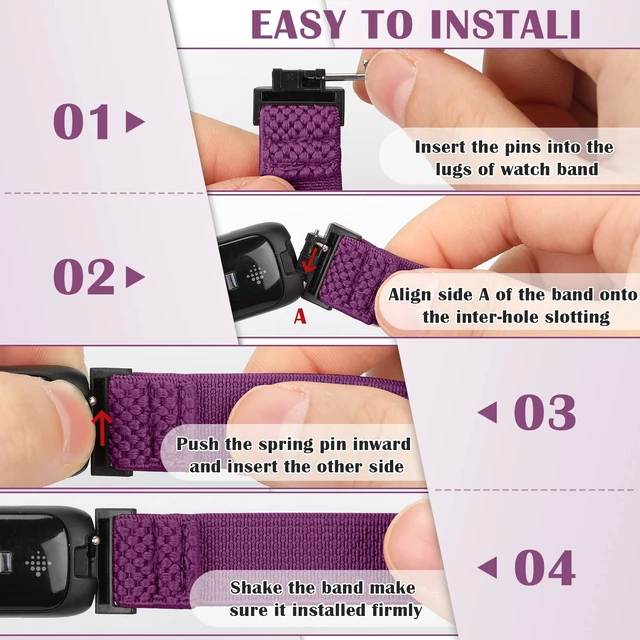 Alt view image 4 of 7 - Compatible with Fitbit Inspire 3/Inpsire 2/Inspire/Inpsire HR/Ace 2/Ace 3 Watch Bands, Elastic Adjustable Replacement Wristband Women Men Stretchy Soft Sport Nylon Loop Straps