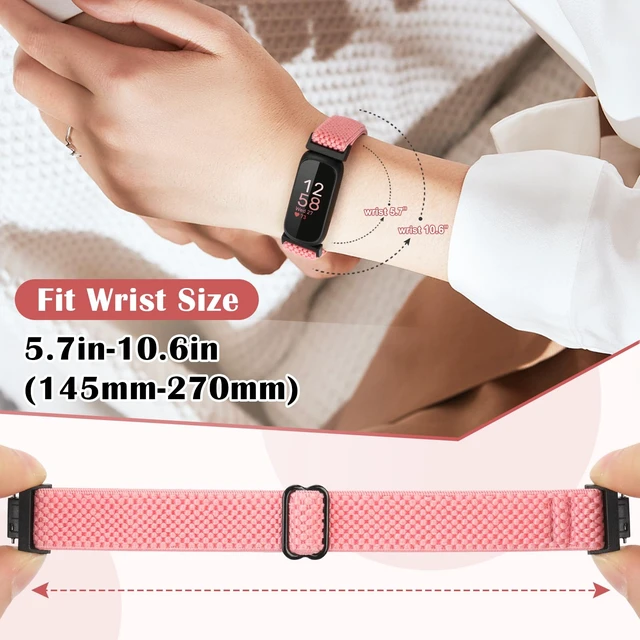 Alt view image 3 of 7 - Compatible with Fitbit Inspire 3/Inpsire 2/Inspire/Inpsire HR/Ace 2/Ace 3 Watch Bands, Elastic Adjustable Replacement Wristband Women Men Stretchy Soft Sport Nylon Loop Straps