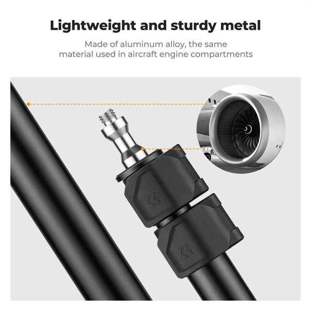 Alt view image 7 of 7 - 2-Pack Camera Desk Mount 16"-37" w/ 360° Ball Head & Phone Clip Tabletop C-Clamp Adjustable Light Stand for DSLR, Ring Light, Webcam, Live Streaming, Online Teaching TD01