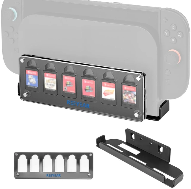 Main image of Wall Mount Holder for Switch 2 with Magnetic Acrylic Game Card Organizer Metal Console Bracket + 6-Slot Clear Card Holder Modular, Space-Saving Display for Switch/OLED/Switch 1