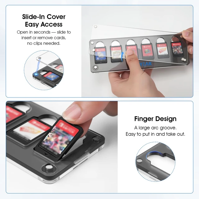 Alt view image 4 of 7 - Wall Mount Holder for Switch 2 with Magnetic Acrylic Game Card Organizer Metal Console Bracket + 6-Slot Clear Card Holder Modular, Space-Saving Display for Switch/OLED/Switch 1