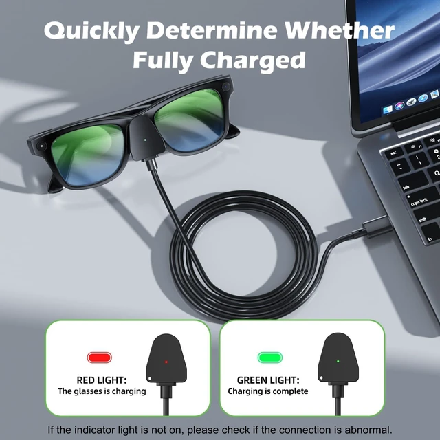 Alt view image 3 of 7 - Charging Adapter Cable Compatible with Ray-Ban Oakley Meta AI Smart Glasses(Gen 1&2),Portable Charger USB C Port for Wayfarer,Skyler,Headliner and HSTN Meta Accessories(2 Pcs)