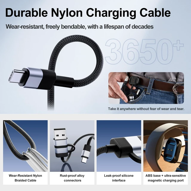 Alt view image 5 of 6 - Magnetic Charger for Meta Ray-Ban Display Glasses & Neural Band 2-in-1 Fast Snap-On Magnetic Charging Cable with Overvoltage & Overheat Protection