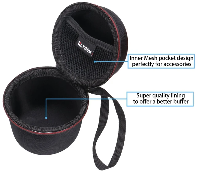 Alt view image 3 of 6 - LTGEM Case for Ultimate Ears WONDERBOOM 4 Waterproof Speaker, Black Hard EVA Shell, Water-Resistant, Shock Protection, Scratch-Resistant Interior, Portable Travel Storage Case Only
