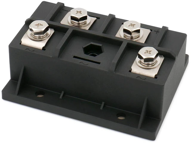 Alt view image 2 of 5 - MDQ 200A 1600V Single Phase Diode Bridge Rectifier, Full Wave Rectification Module with Heat Sink Base, High Power Black Metal Case for Industrial Electrical Power Supplies & Battery Charging