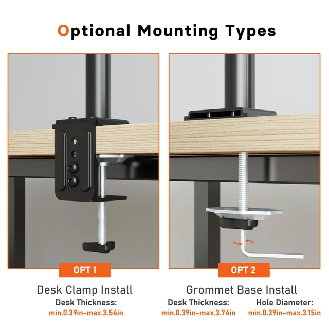 Alt view image 6 of 7 - Laptop Arm for Desk, 13-32 Inch, 22lbs, VESA 75/100 Compatible | Fully Adjustable Monitor Arm with Vented Tray for LCD Screens and Notebook up to 17", Dual Mounting Options