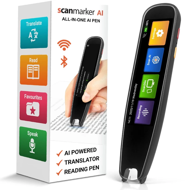 Main image of AI Pen with Built-in Screen OCR Scan Reader & Text to Speech ChatGPT Pen for Students & Adults Portable ai Translator Device Reading Pen for Study, Travel & Work Ai smart Pen