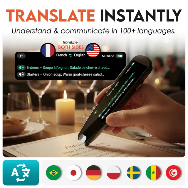 Alt view image 4 of 7 - AI Pen with Built-in Screen OCR Scan Reader & Text to Speech ChatGPT Pen for Students & Adults Portable ai Translator Device Reading Pen for Study, Travel & Work Ai smart Pen