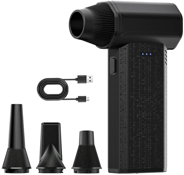Main image of Mini Cordless Compressed Electric Air Duster for PC & Electronics Cleaning 3-speed 110000RPM Super Power mini turbo fan, perfect to clean computers, consoles, electronics, home, car and outdoor dust