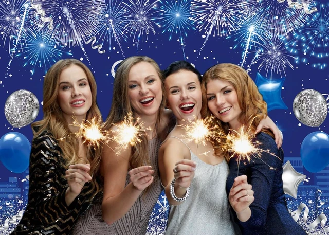 Alt view image 2 of 7 - Feliz Año Nuevo Banner Spanish Happy New Year Backdrop 2026 New Year's Eve Photography Background Blue Fireworks Hello 2026 Party Decorations Banner Photo Studio Props (8X6FT(94 x 70 inch))