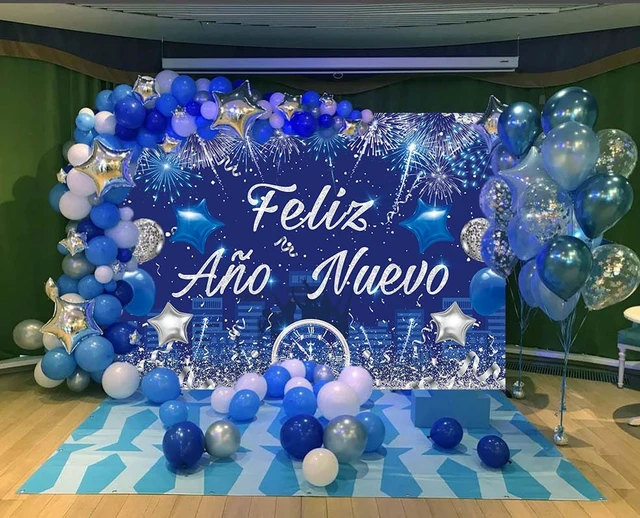 Alt view image 4 of 7 - Feliz Año Nuevo Banner Spanish Happy New Year Backdrop 2026 New Year's Eve Photography Background Blue Fireworks Hello 2026 Party Decorations Banner Photo Studio Props (8X6FT(94 x 70 inch))