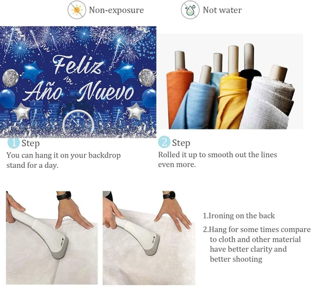 Alt view image 7 of 7 - Feliz Año Nuevo Banner Spanish Happy New Year Backdrop 2026 New Year's Eve Photography Background Blue Fireworks Hello 2026 Party Decorations Banner Photo Studio Props (8X6FT(94 x 70 inch))