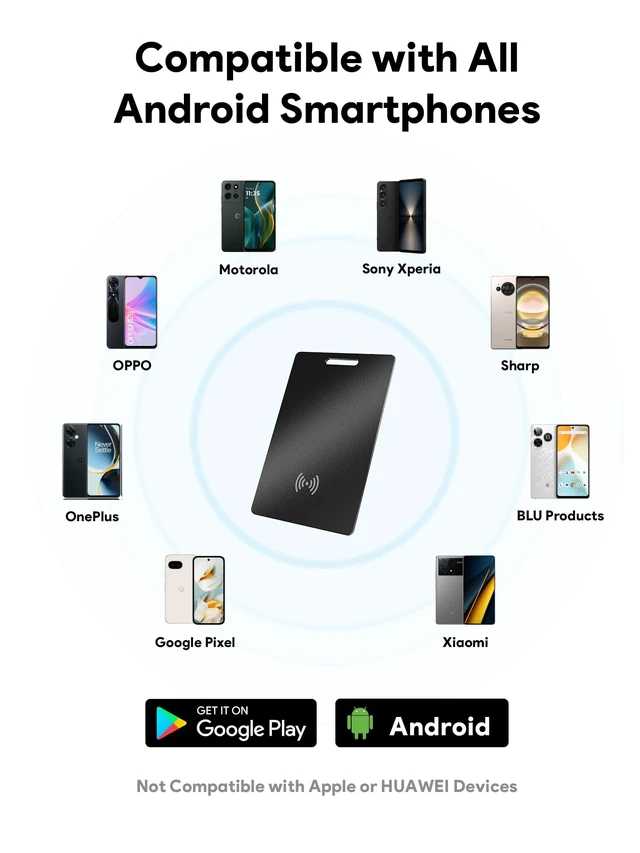 Alt view image 4 of 7 - Wallet Tracker Card, Air Tracker Tags for Android - Work with Googles Find Hub App, Slim Bluetooth Tracker Smart Card Wallet Finder, IP68 Waterproof, Item Locator for Luggage Tags, Passports, Purse