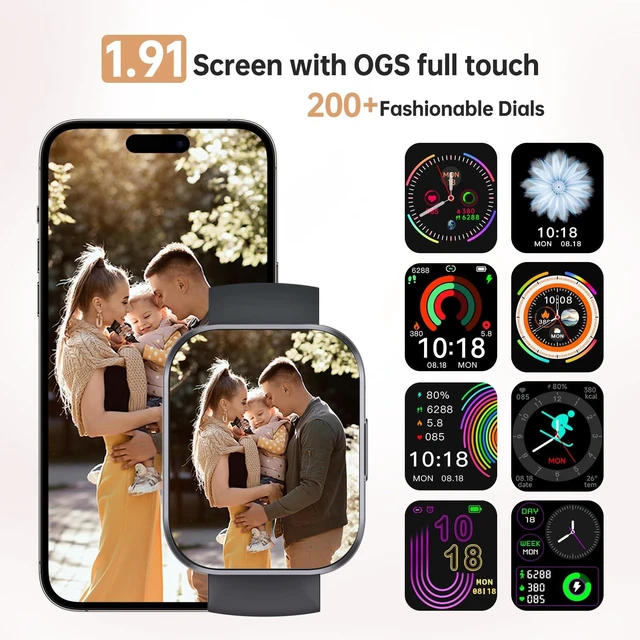 Alt view image 6 of 7 - Smart Watch for Men Women, 1.91"HD Smartwatch with Bluetooth Answer/Call 140+ Sport Modes Fitness Tracker, IP68 Waterproof, Sleep,Heart Rate & SpO2 Monitor for Android iPhone