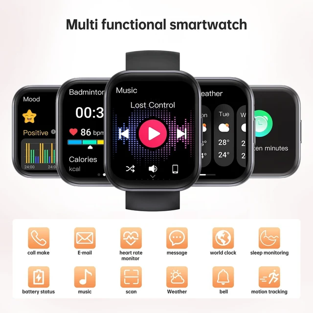 Alt view image 5 of 7 - Smart Watch for Men Women, 1.91"HD Smartwatch with Bluetooth Answer/Call 140+ Sport Modes Fitness Tracker, IP68 Waterproof, Sleep,Heart Rate & SpO2 Monitor for Android iPhone