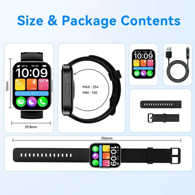 Alt view image 7 of 7 - Smart Watch for Men Women, 1.91"HD Smartwatch with Bluetooth Answer/Call 140+ Sport Modes Fitness Tracker, IP68 Waterproof, Sleep,Heart Rate & SpO2 Monitor for Android iPhone
