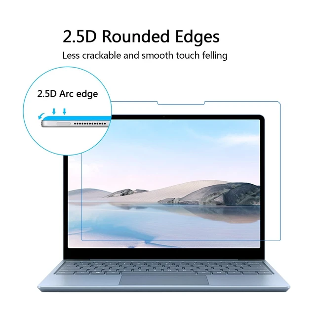 Alt view image 2 of 7 - Tempered Glass Screen Protector for Surface Laptop Go 2 12.4 inch 2022, 9H Hardness, Scratch Resist,HD Transparent, Also For Microsoft Surface Go 2020