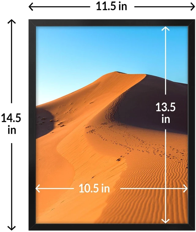 Alt view image 2 of 7 - 11x14 Picture Frame for Wall Display, 11 x 14 Black Picture Frame with HD Plexiglass, 11 by 14 Poster Frame 1 Pack, Display Frame for Vertical or Horizontal, Classic Collection