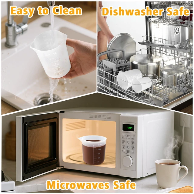 Alt view image 6 of 7 - Silicone Cups for Melting Chocolate, 4PCS Silicone Measuring Cups with 250 & 350ml Capacity, Reusable Baking Supplies for DIY Chocolate Molds