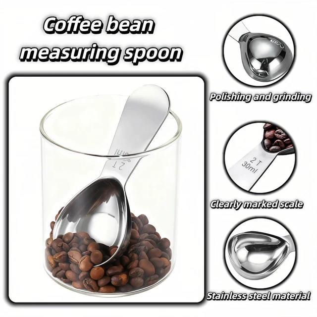 Alt view image 5 of 7 - 30ml Stainless Steel Coffee Scoop, 2 Tbsp Measuring Spoons for Protein Powder, Sugar, Flour & Tea - Short Handle, Laser Etched Markings, Dishwasher Safe, Heavy-Duty 304 Food-Grade Steel