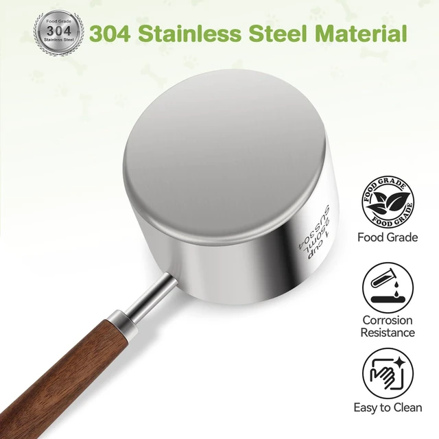 Alt view image 2 of 7 - Dog-Cat Food-Scoop Measuring-Cup - 304 stainless steel material.1-Cup capacity. Precision scale measurements