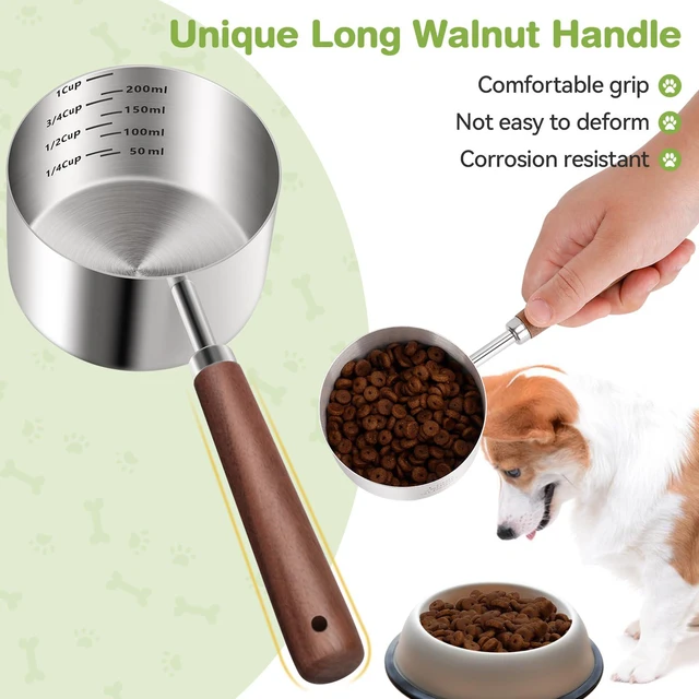 Alt view image 5 of 7 - Dog-Cat Food-Scoop Measuring-Cup - 304 stainless steel material.1-Cup capacity. Precision scale measurements