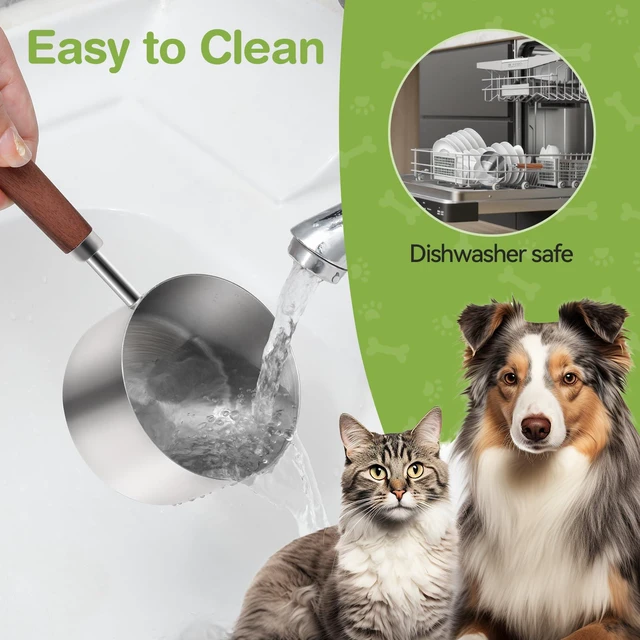 Alt view image 6 of 7 - Dog-Cat Food-Scoop Measuring-Cup - 304 stainless steel material.1-Cup capacity. Precision scale measurements