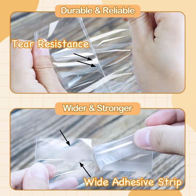 Alt view image 7 of 7 - 3x5 in Small Cellophane Treat Bags, Self-Sealing, 100 Pcs | Mini Clear Plastic Candy Bags for Small Cookie, Party Favor, Snack, Goodie, Jewelry, Stickers, Beads and Product