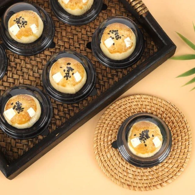 Alt view image 5 of 7 - 50 Pack 2 Inch Clear Plastic Mini Cake Box, Black | Muffins Box, Cookies Box, Dome Box, Wedding Birthday Gift Box
