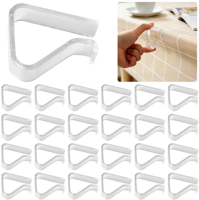 Main image of 24 Pieces Transparent Clear Tablecloth Clips, Plastic Table Cloth ClipsWindproof Table Cover Holder ClampsTable Cloth Holder for Home Wedding Party Christmas Outdoor Indoor Picnic Camping(Large)